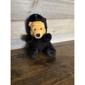 Disney Winnie The Pooh In Black Bear Costume Bean Bag Plush